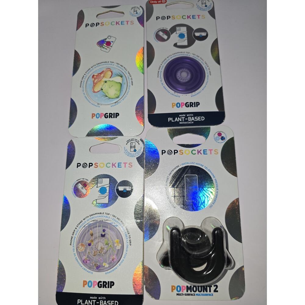 Lot of 4 PopSockets Phone Grip & Stand Bundle Mixed Designs S1